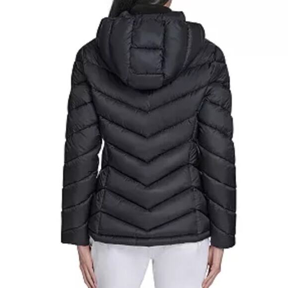 Charter Club Women's Full-Zip Packable Hooded Puffer Winter Jacket Black XL Coat - Picture 2 of 11